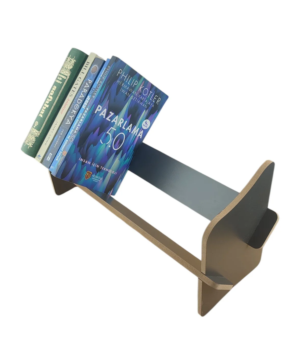 Masaüstü Kitaplık / Masaüstü Organizer / Antrasit Renkli Kitaplık / Ofis Kitaplığı / 45 cm x 14,5 cm x 21 cm - MUO10211