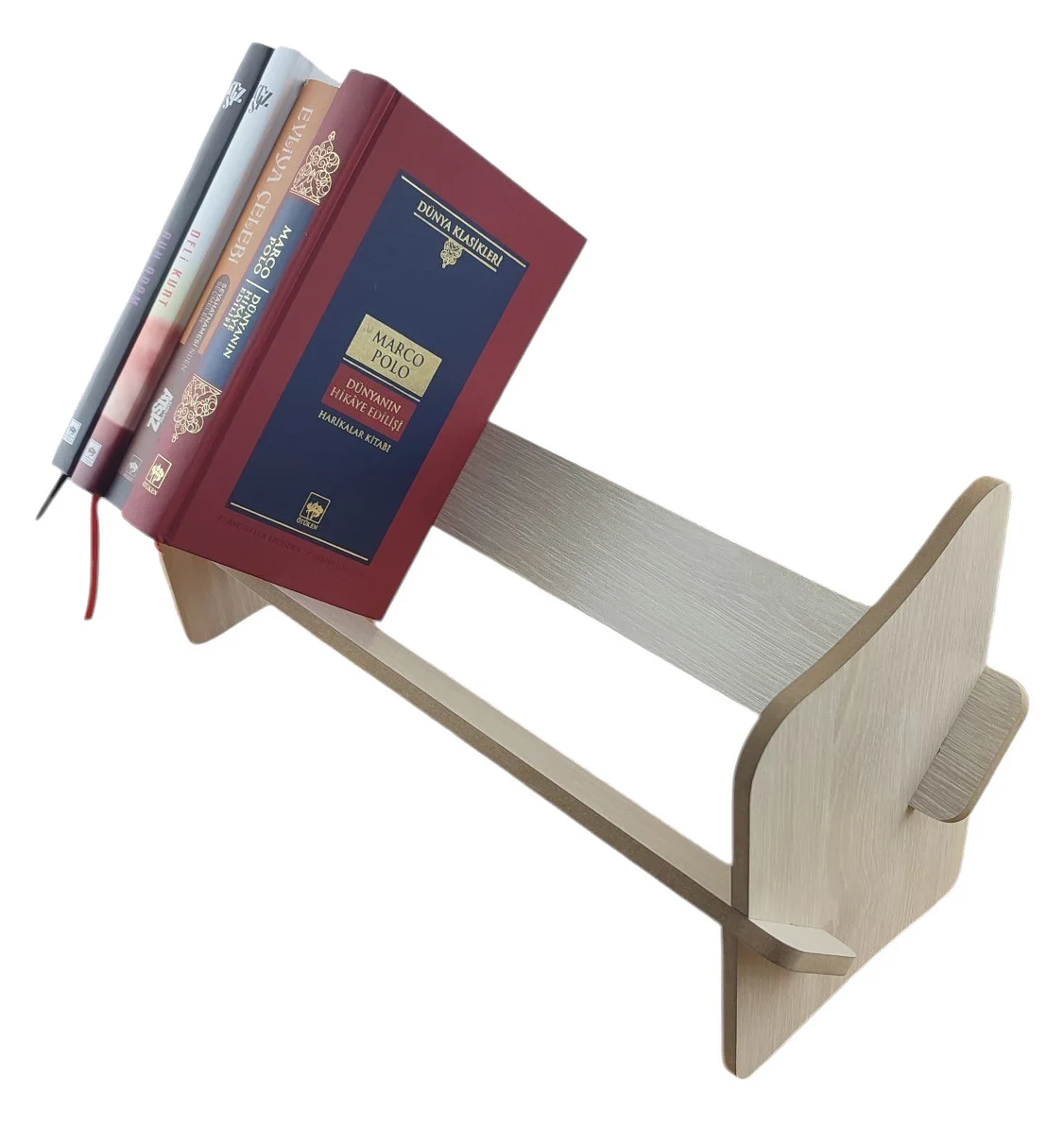 Masaüstü Kitaplık / Masaüstü Organizer / Ak Meşe Kitaplık / Portatif kitaplık / 45cm x 14,5cm x 21cm  - MUO10210