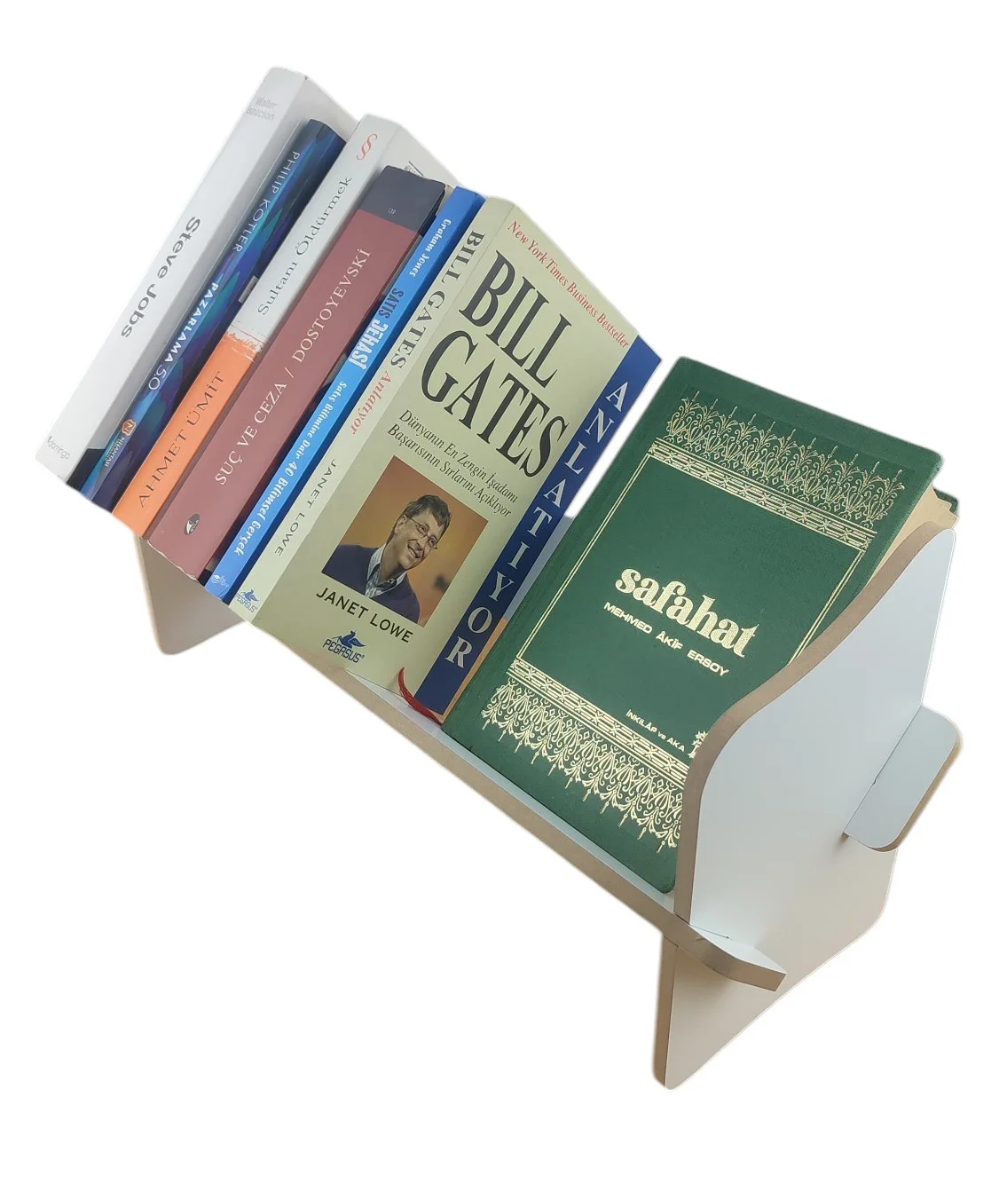 Masaüstü Kitaplık / Masaüstü Organizer /  Portatif Kitaplık / Ofis Kitaplığı / Beyaz Kitaplık / 45 cm x 14,5 cm x 21 cm - MUO10212